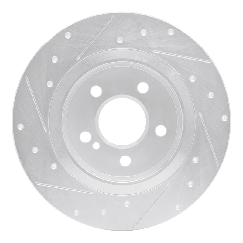 DFC 14-20 Infiniti QX30 Rear Right Drilled & Slotted Silver Brake Rotor