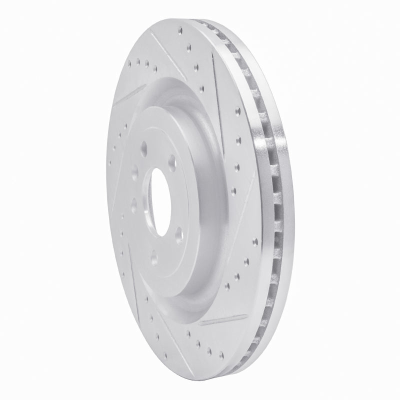 R1 13-19 Ford Explorer Front Right Drilled & Slotted Silver Brake Rotor