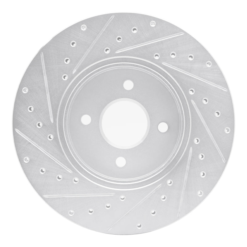 R1 02-04 Ford Focus Front Right Drilled & Slotted Silver Brake Rotor