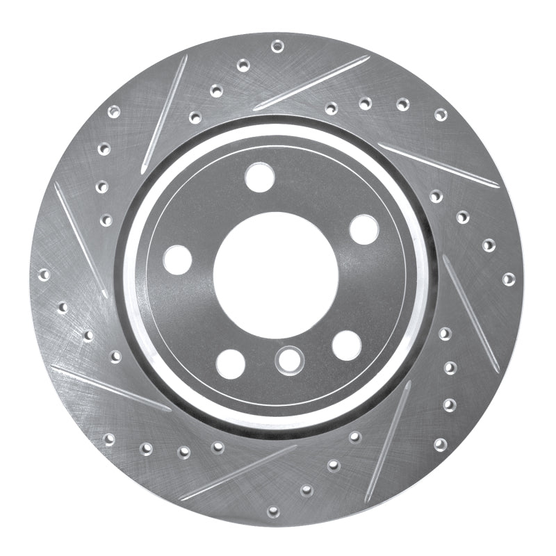 R1 02-06 BMW X5 Rear Left Drilled & Slotted Silver Brake Rotor