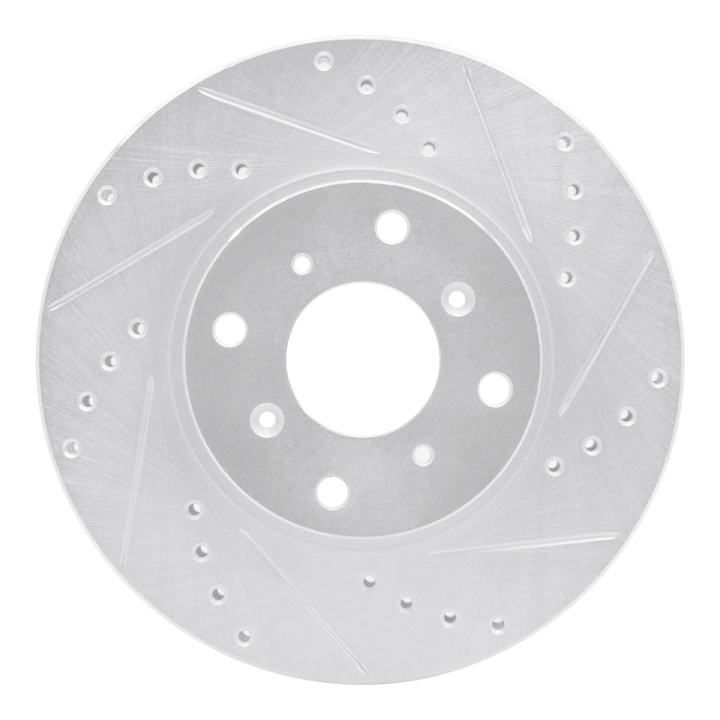DFC 92-96 Honda Prelude Front Right Drilled & Slotted Silver Brake Rotor