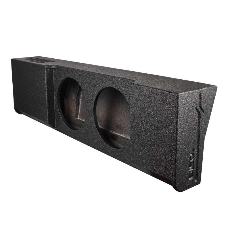 DS18 2x 12in Shallow Down Firing Underseat Ported Box Subwoofer Enclosure- Black Spray Paint Finish