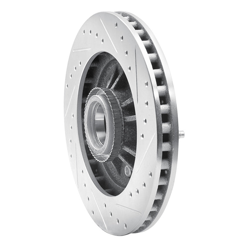 R1 97-00 Ford Expedition Front Left Drilled & Slotted Silver Brake Rotor