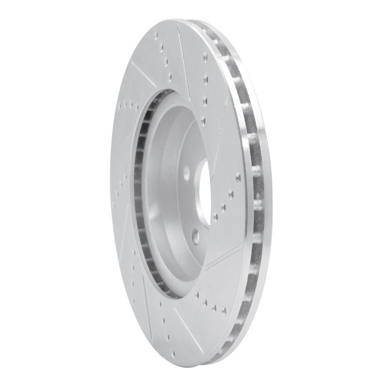 R1 16-23 Mercedes-Benz GLC350e Rear Left Drilled & Slotted Silver Brake Rotor