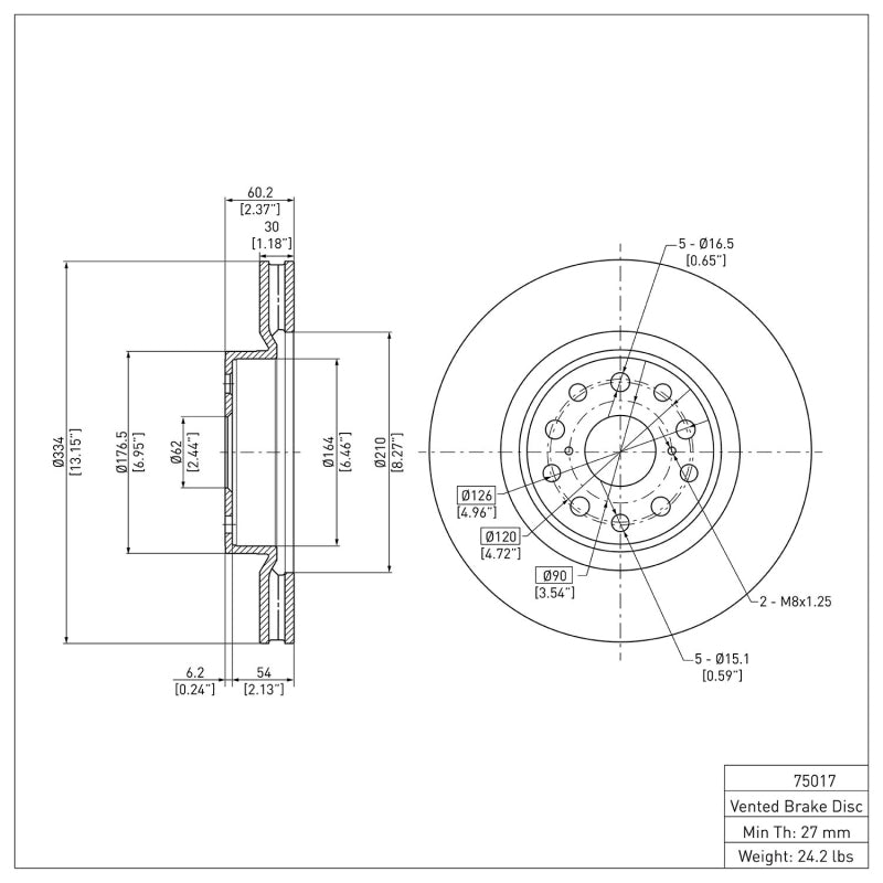 R1 07-23 Lexus LS460 Front Brake Rotor