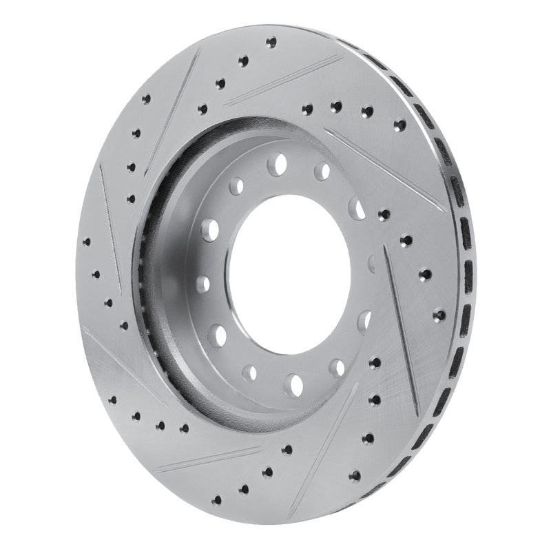 R1 76-89 Toyota Land Cruiser Front Right Drilled & Slotted Black Brake Rotor