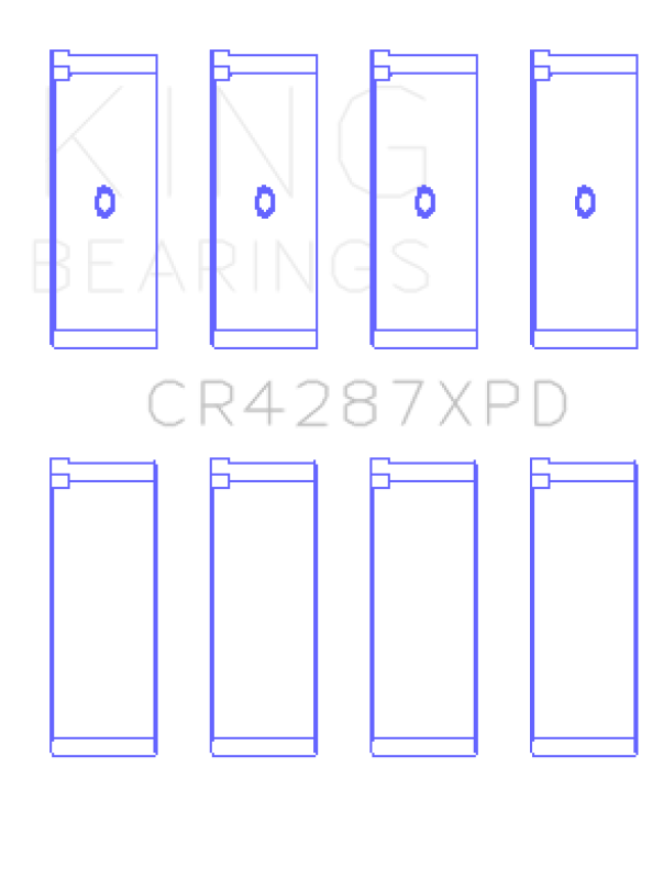 King Honda B18C1/B18C5 16V (Predoweled for Alum Rods) Performance Rod Bearing Set - Size STDX