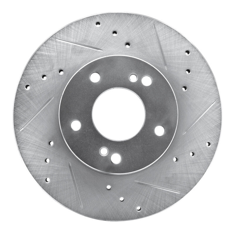 DFC 89-99 Infiniti I30 Front Right Drilled & Slotted Silver Brake Rotor