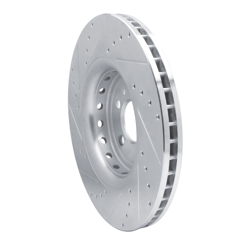 R1 14-23 Dodge Charger Front Right Drilled & Slotted Silver Brake Rotor