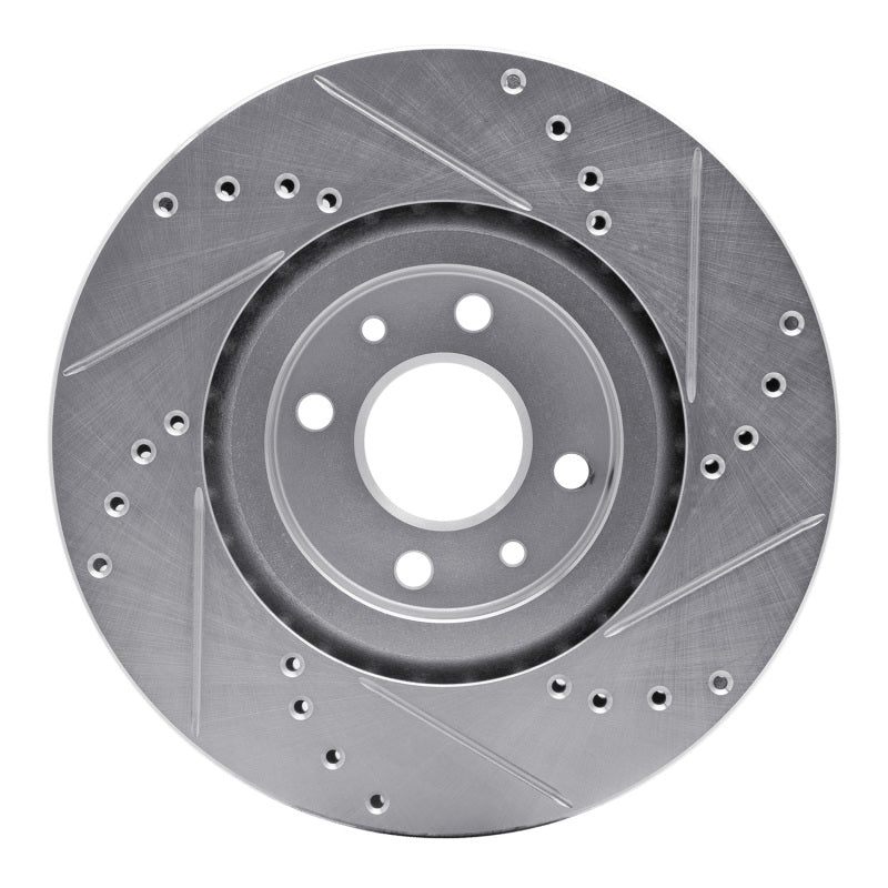 DFC 12-19 Fiat 500E Front Left Drilled & Slotted Silver Brake Rotor