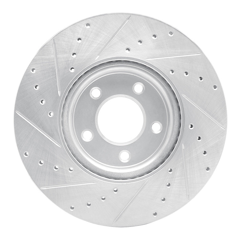 R1 88-91 Mazda 929 Front Right Drilled & Slotted Silver Brake Rotor