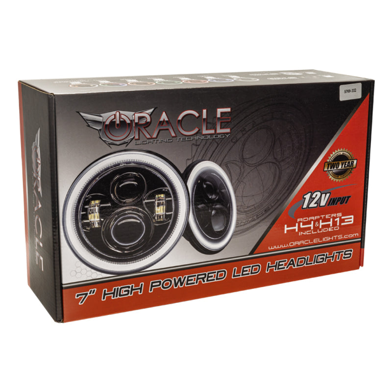 Oracle 7in High Powered LED Headlights - Black Bezel - ColorSHIFT