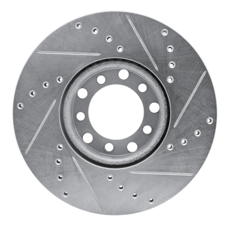 R1 72-80 Mercedes-Benz 450SE Front Left Drilled & Slotted Silver Brake Rotor