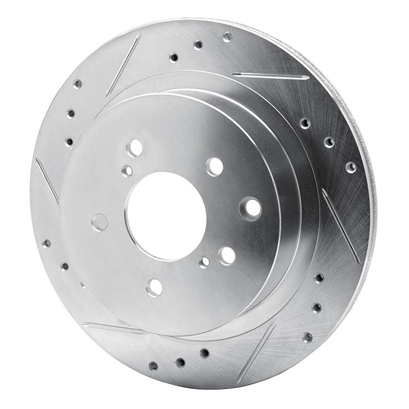R1 89-96 Nissan 300ZX Turbo Rear Left Drilled & Slotted Silver Brake Rotor