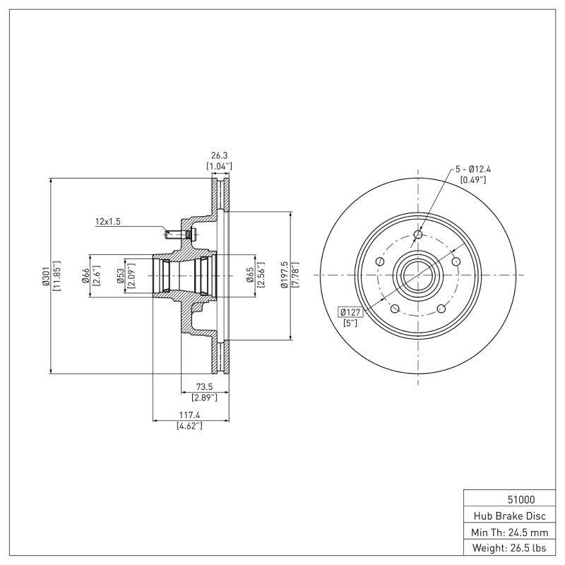 R1 91-96 Buick COMMERCIAL CHASSIS Front Brake Rotor