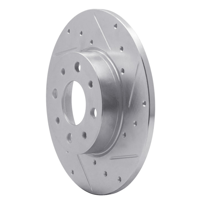 DFC 13-19 Fiat 500E Rear Right Drilled & Slotted Silver Brake Rotor