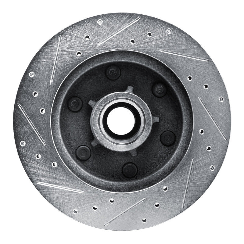 R1 88-96 Chevrolet C2500 Front Right Drilled & Slotted Silver Brake Rotor