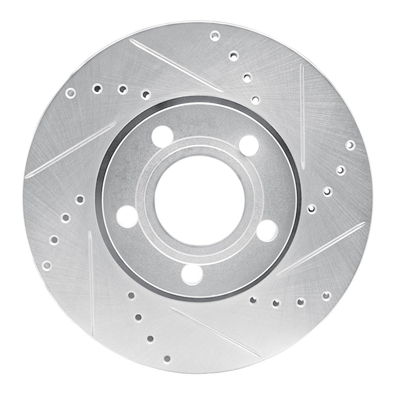 DFC 85-91 Audi 200 Front Right Drilled & Slotted Silver Brake Rotor