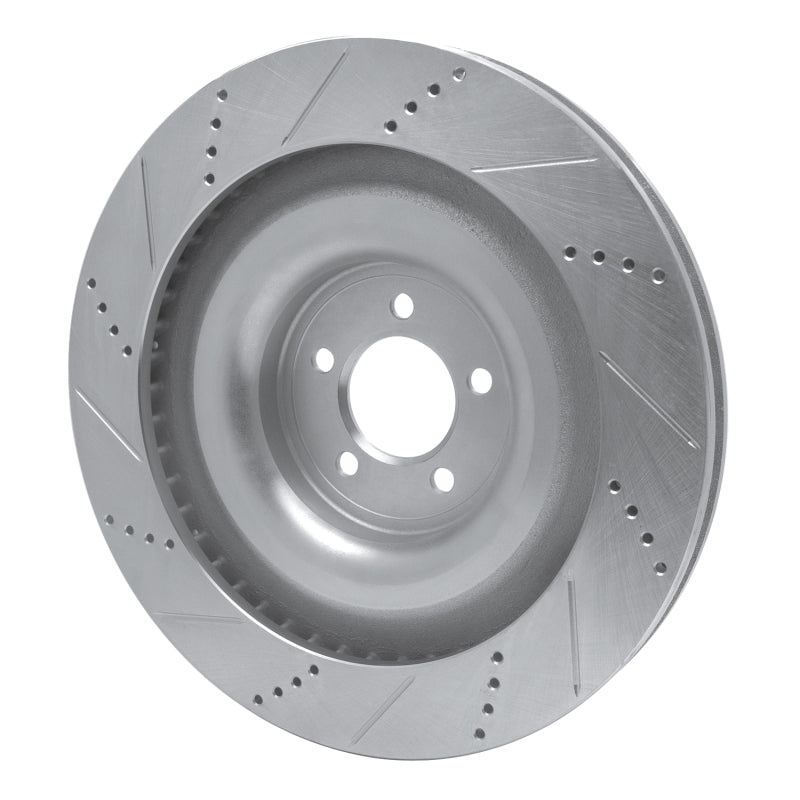 DFC 08-09 Jaguar XKR Left Front Drilled & Slotted Silver Brake Rotor