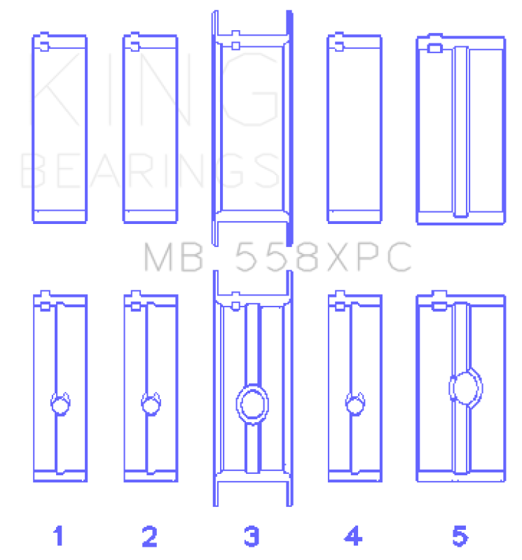 King Engine Bearings Chrysler 273, 301, 313, 318, 340 Crankshaft Main Bearing Set