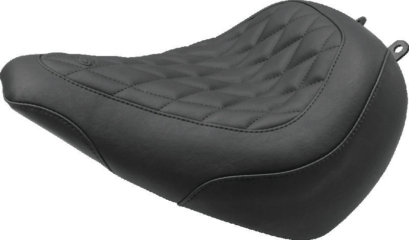 Mustang 18-21 Harley Street Bob Wide Tripper Passenger Seat Diamond Stitch - Black