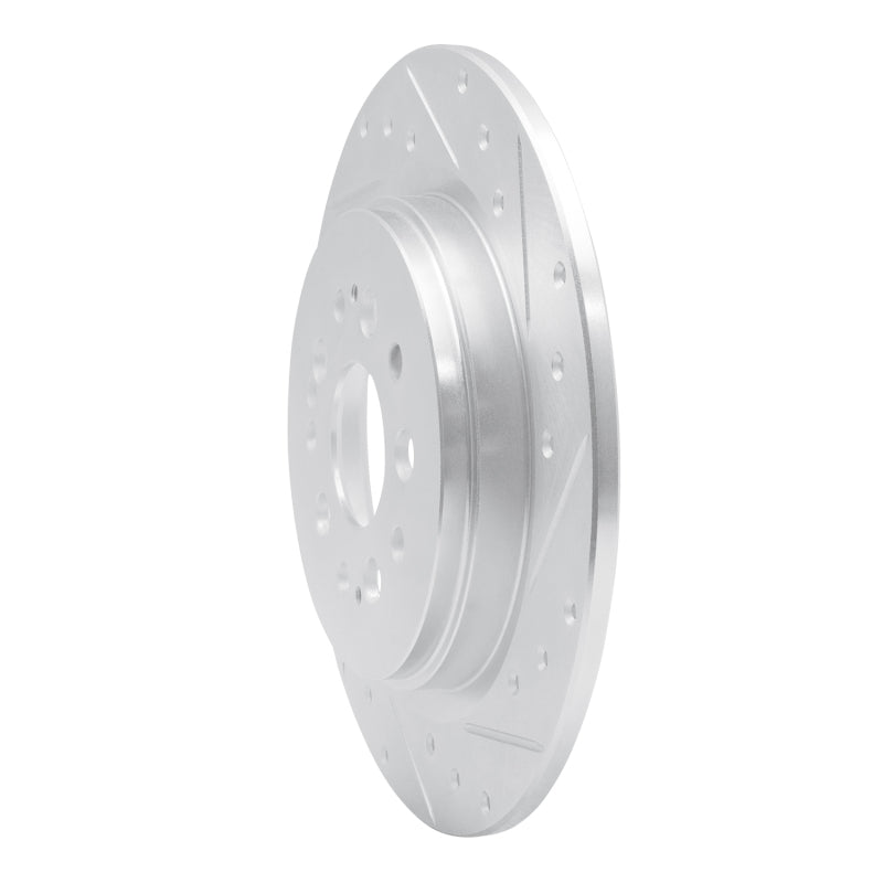R1 17-25 Acura RDX Rear Right Drilled & Slotted Silver Brake Rotor