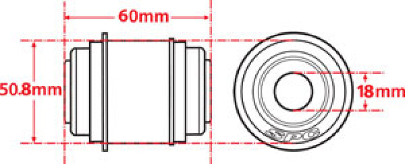 SPC Performance Flex Joint xAxis BUILDER SERIES 18mm ID X 50.8mm OD X 60mm Width