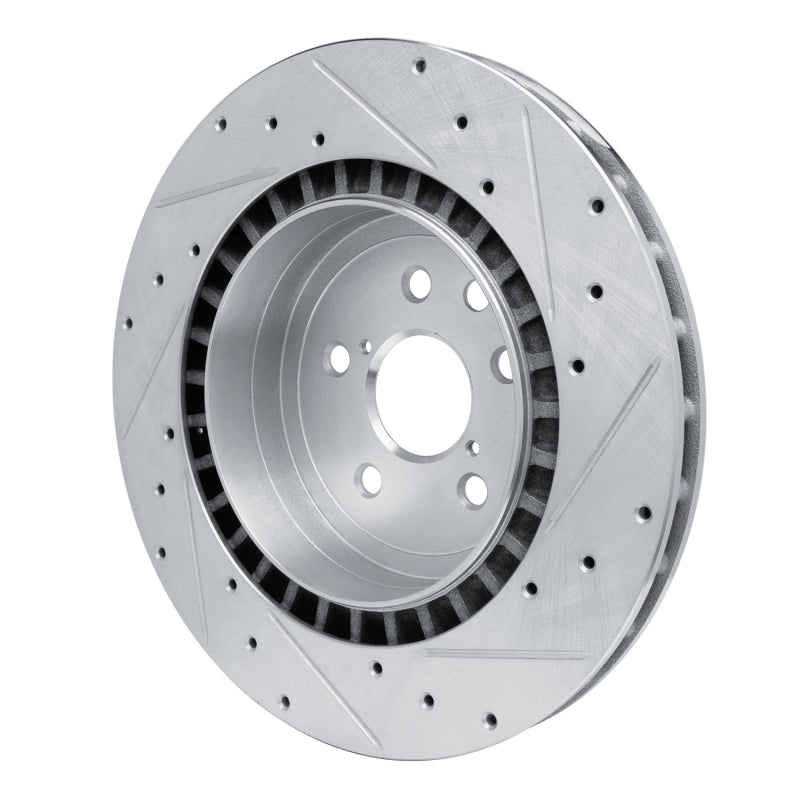 DFC 08-14 Lexus IS F Rear Left Drilled & Slotted Silver Brake Rotor