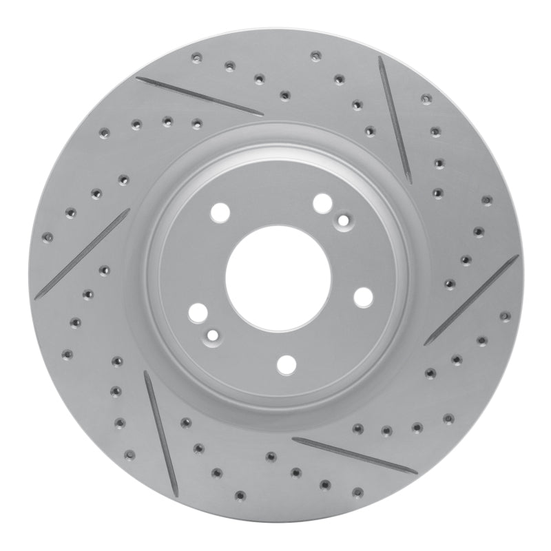 R1 19-22 Hyundai Veloster N Front Right Drilled & Slotted Geo-Carbon Rotor