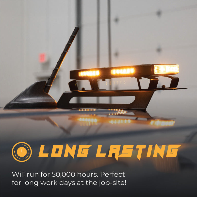 Putco 48In Universal 48In Tri Color Hornet Light (Amber/Blue/White) - LED Stealth Rooftop Strobe Bar