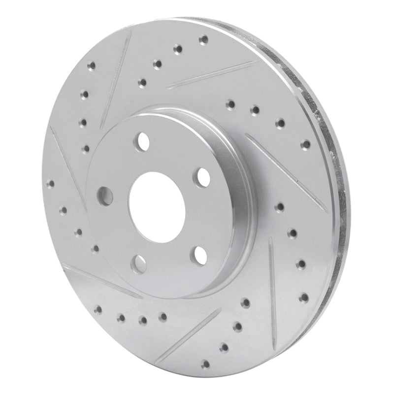 R1 87-91 Lexus ES250 Front Left Drilled & Slotted Silver Brake Rotor
