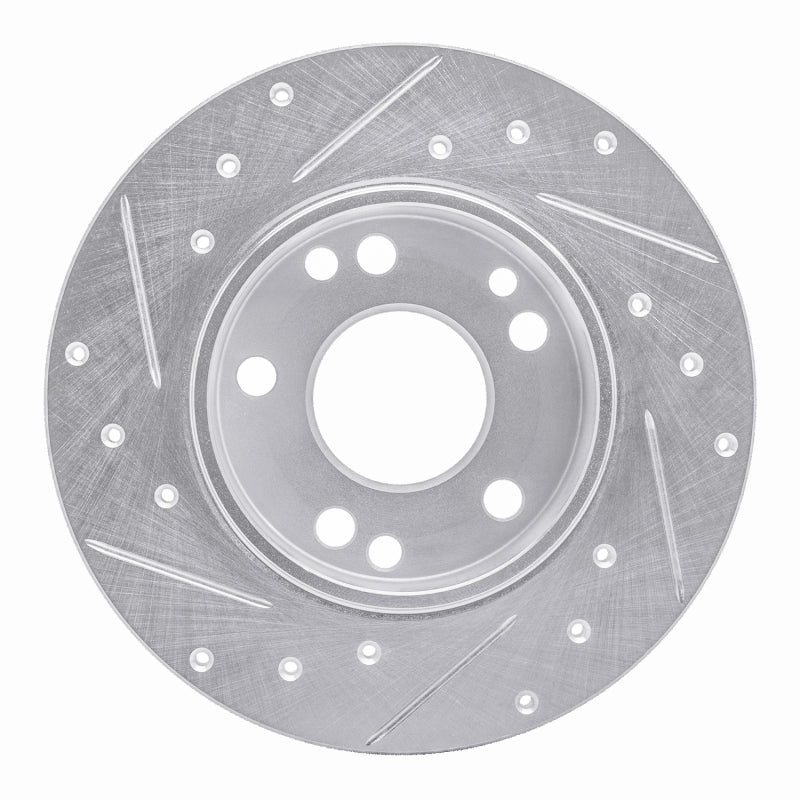 DFC 83-89 Mercedes-Benz 190E Front Right Drilled & Slotted Silver Brake Rotor