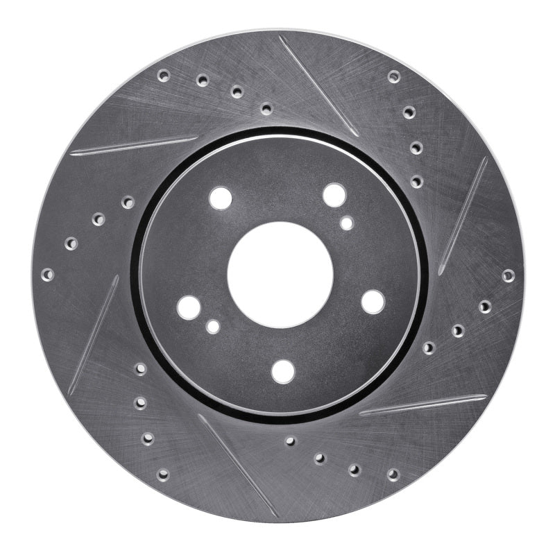 DFC 10-13 Suzuki Kizashi Front Right Drilled & Slotted Silver Brake Rotor