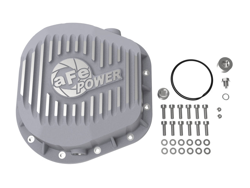 aFe Rear Differential Cover (Raw; Street Series); Ford Diesel Trucks 86-13 V8 (td)