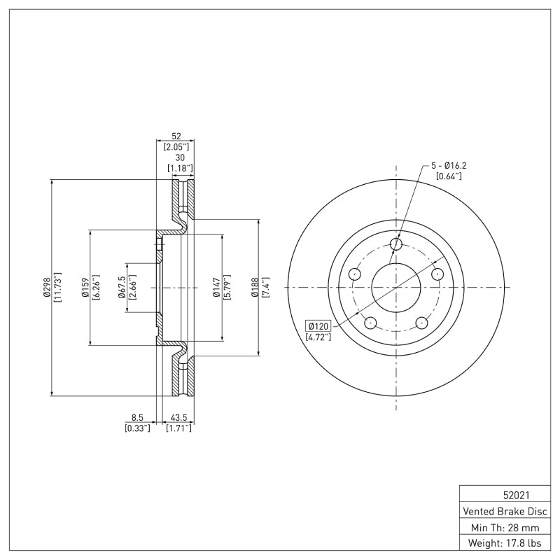 R1 08-09 Pontiac G8 Front Brake Rotor