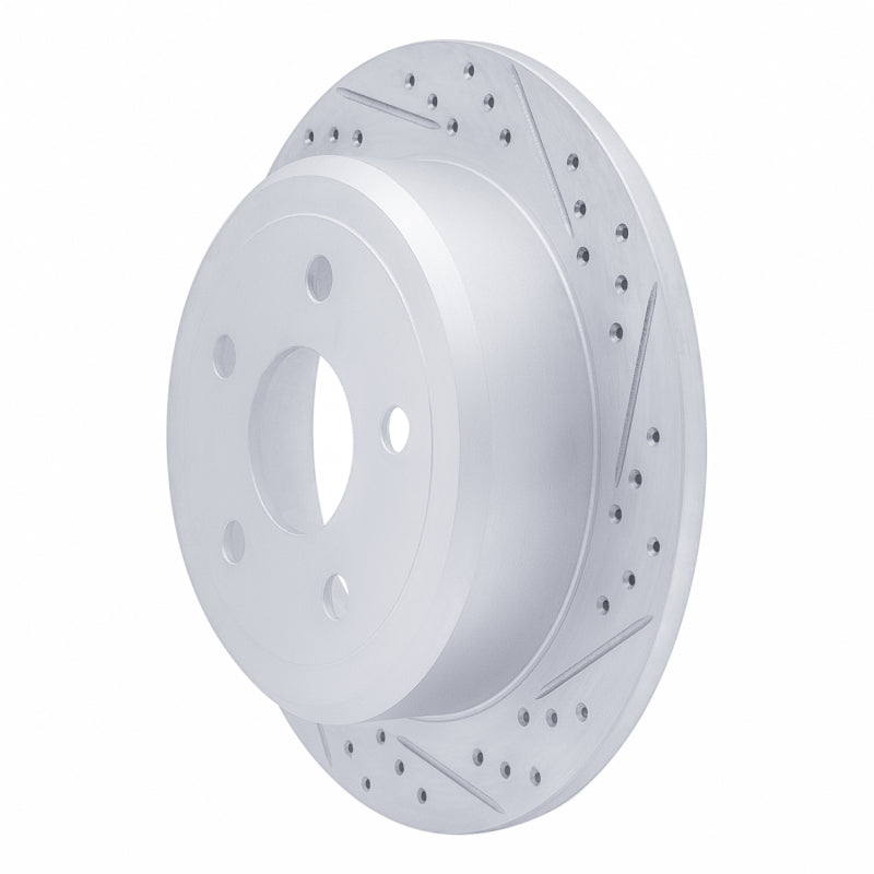 R1 07-18 Jeep Wrangler Rear Right Drilled & Slotted Geo-Carbon Rotor
