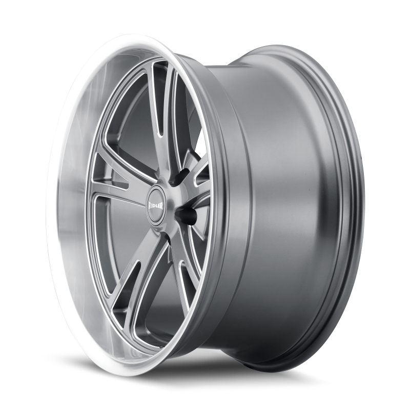 Ridler 606 17x7 / 5x120.65 BP / 0mm Offset / 83.82mm Hub Gloss Grey Machined Wheel