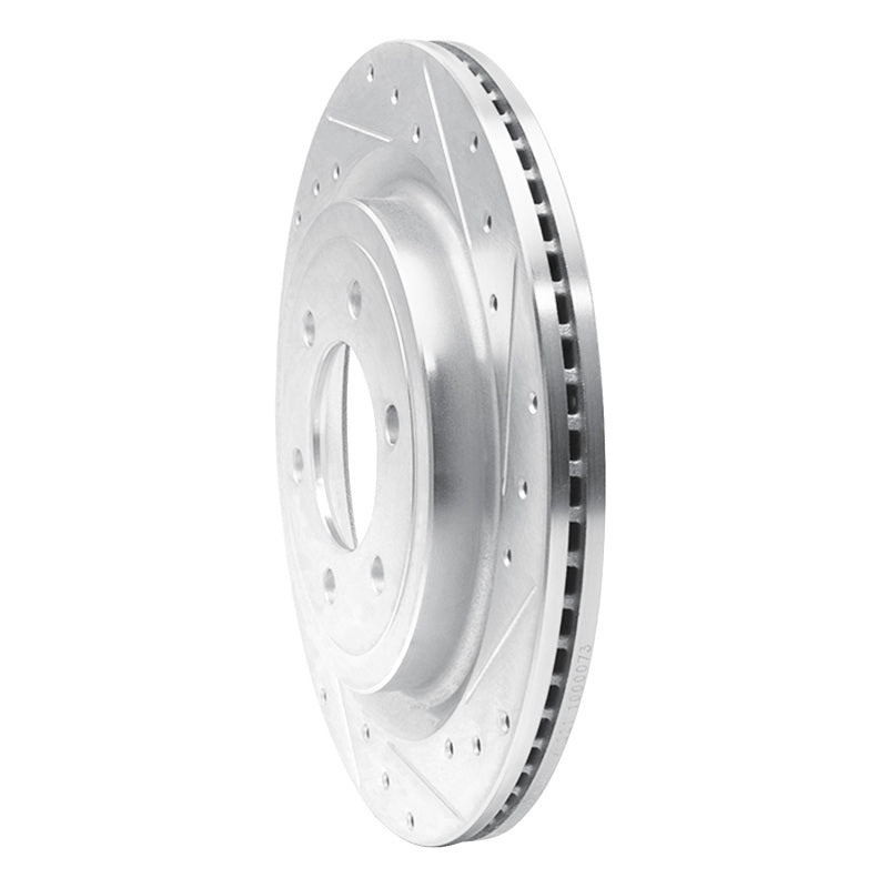 R1 21-25 Ford F-150 Lightning Rear Right Drilled & Slotted Silver Brake Rotor