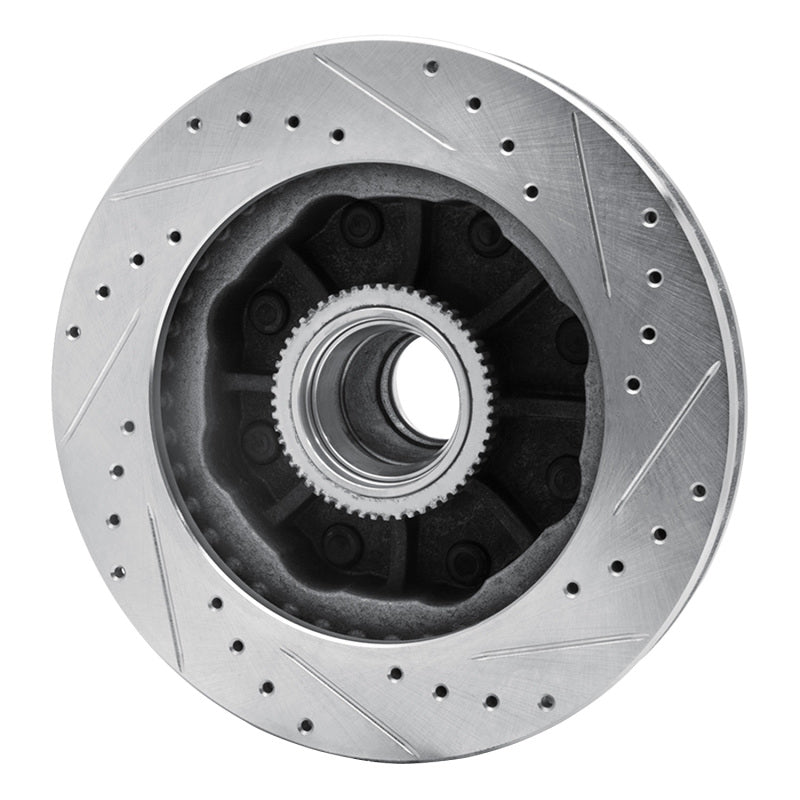 R1 92-02 Chevrolet Suburban 2500 Front Left Drilled & Slotted Silver Brake Rotor