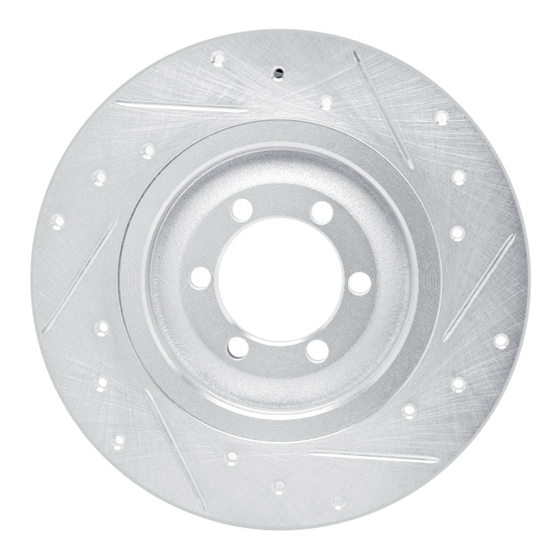 R1 75-79 Alfa Romeo Sport Rear Left Drilled & Slotted Silver Brake Rotor