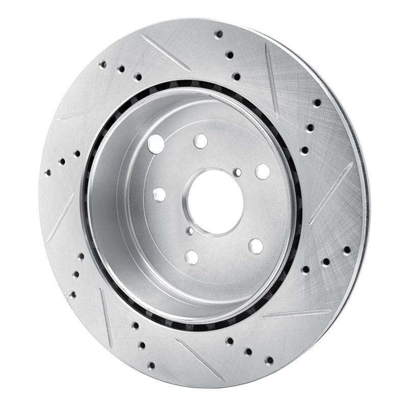 DFC 08-20 Subaru Impreza Rear Left Drilled & Slotted Silver Brake Rotor