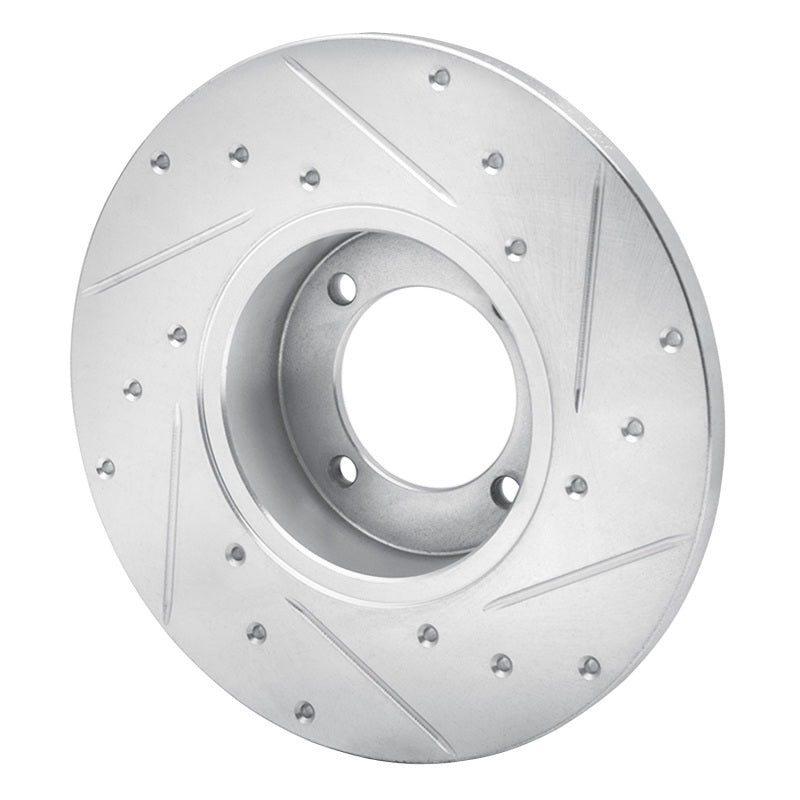 DFC 80-83 Nissan 200SX Front Left Drilled & Slotted Silver Brake Rotor