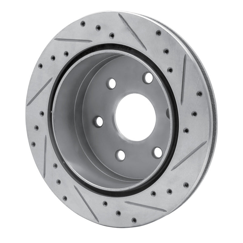 R1 03-05 Chevrolet Express 2500 Rear Left Drilled & Slotted Silver Brake Rotor