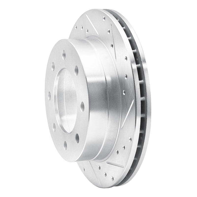 R1 03-05 Chevrolet Suburban 2500 Rear Right Drilled & Slotted Silver Brake Rotor
