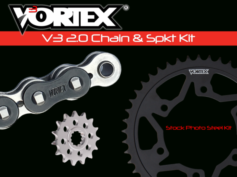 Vortex Racing V3 2.0 Chain and Sprocket Kit 3270-15,526AS-45,520RX3-110- Black