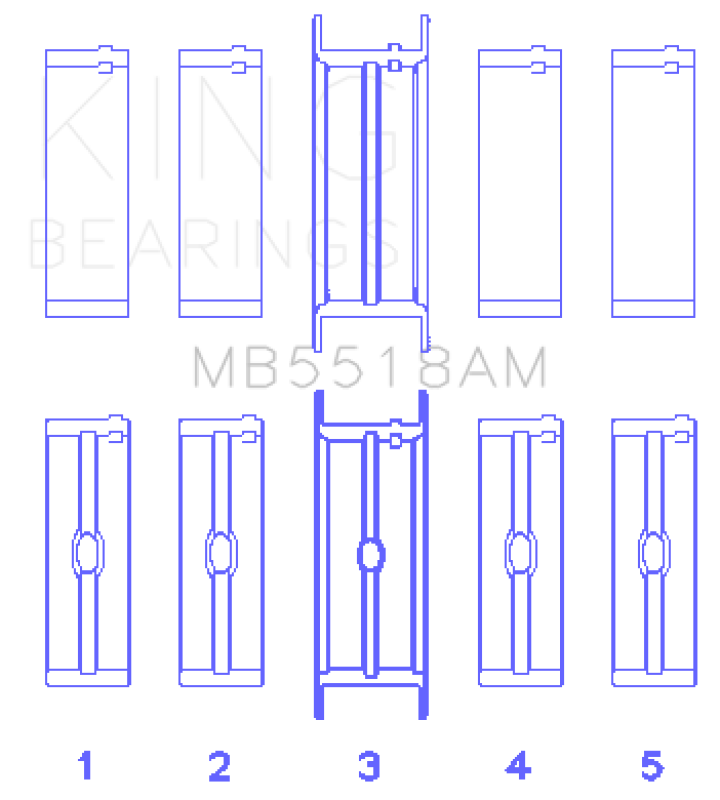 King Engine Bearings AMC/Jeep 390/401 Crankshaft Main Bearing Set - Undersize 0.10IN