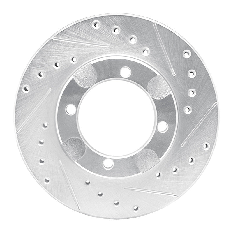 R1 91-92 Dodge COLT Front Right Drilled & Slotted Silver Brake Rotor
