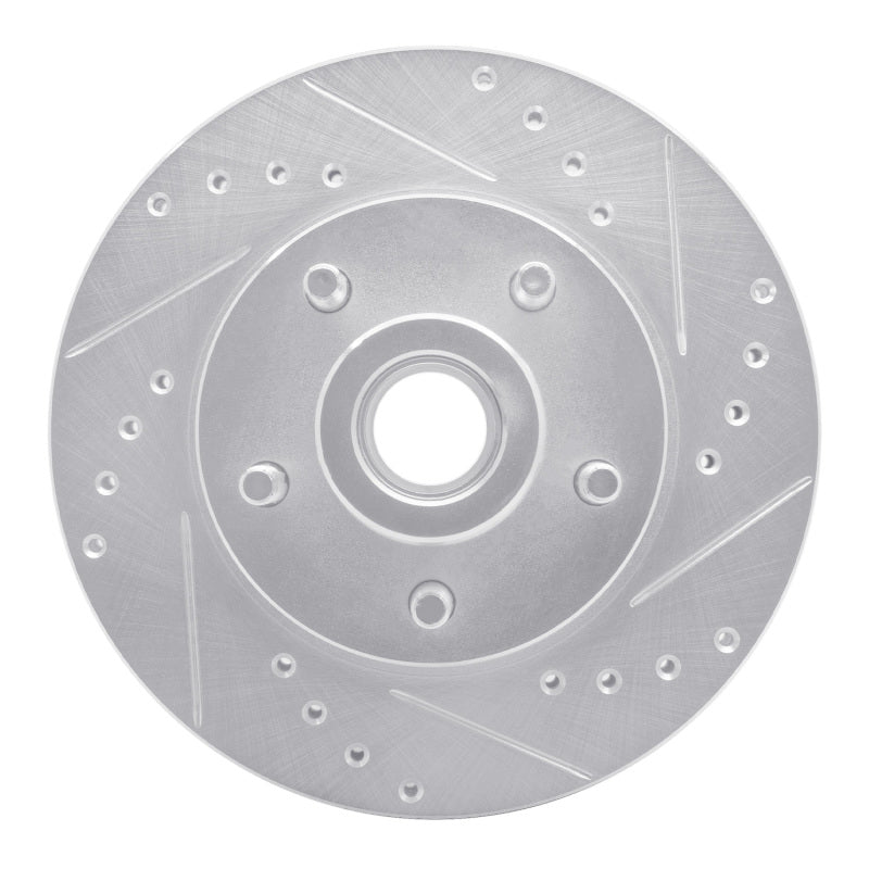 R1 70-72 Dodge CHALLENGER Front Right Drilled & Slotted Silver Brake Rotor