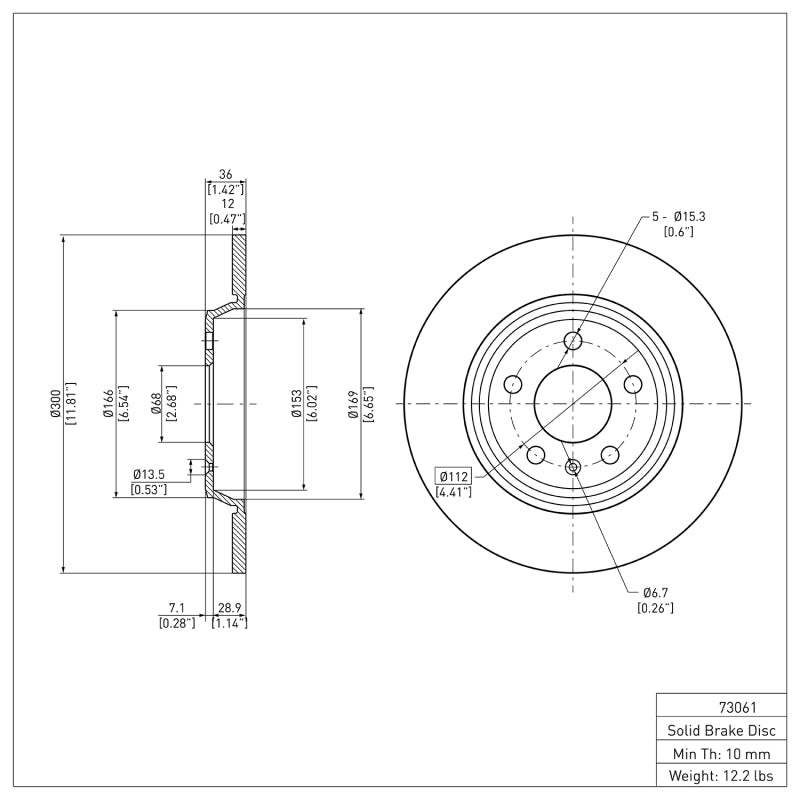 R1 2008-2025 Audi A5 Sportback Rear Brake Rotor