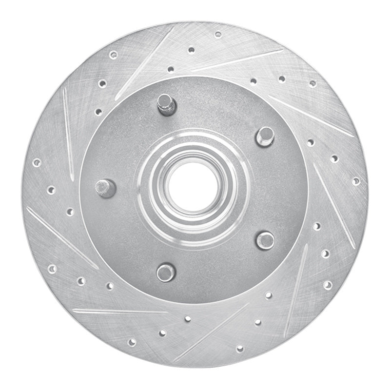 R1 94-03 Ford E-150 Econoline Front Left Drilled & Slotted Silver Brake Rotor